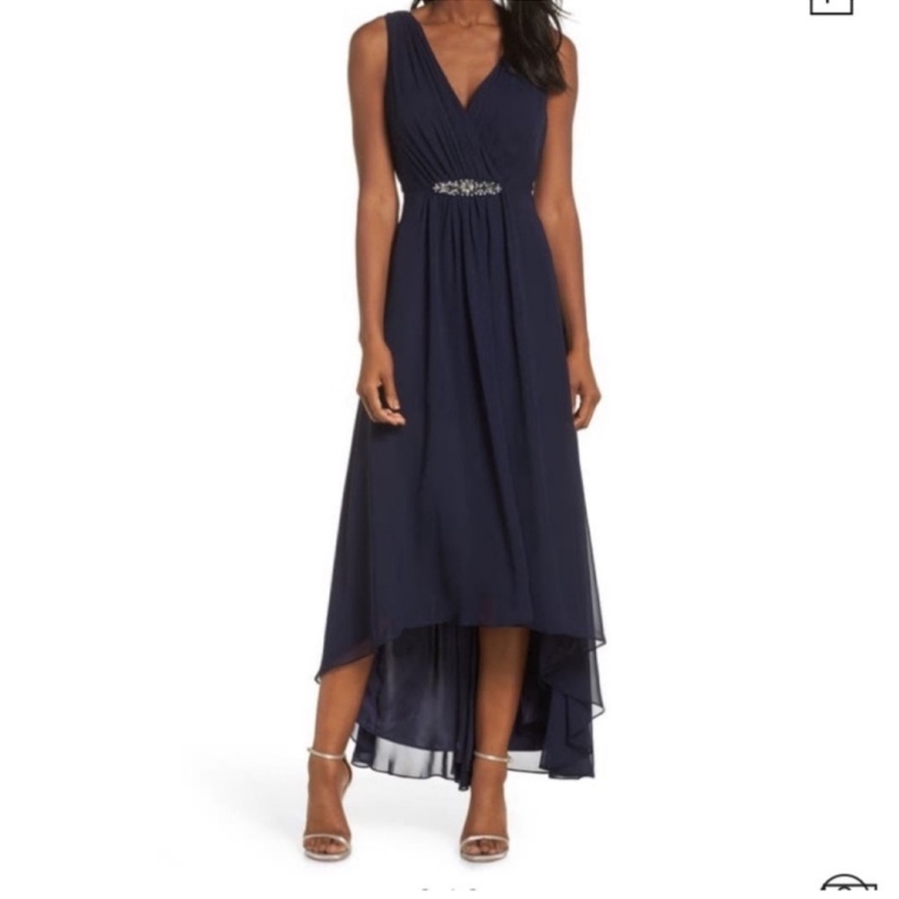 Eliza J Embellished Waist High Low Gown 14 NWOT